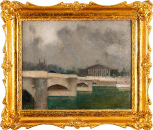 12. Alfons Karpiński Widok przez Pont de la Concorde na Chambre des Députés w Paryżu, 1912 r PDA09921