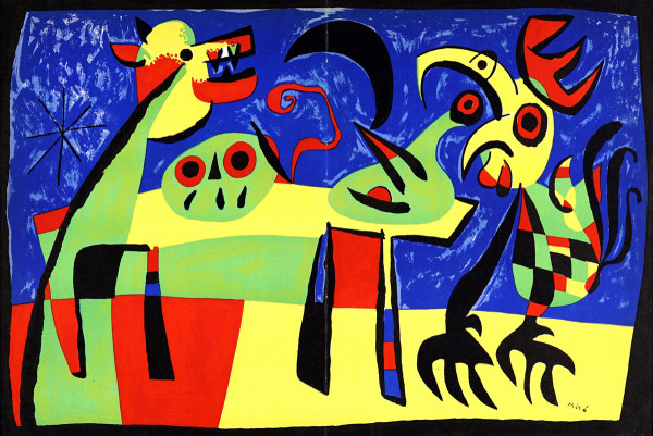 Joan Miró Pies szczekający na księżyc - praca dwustronna br DSC08126_b